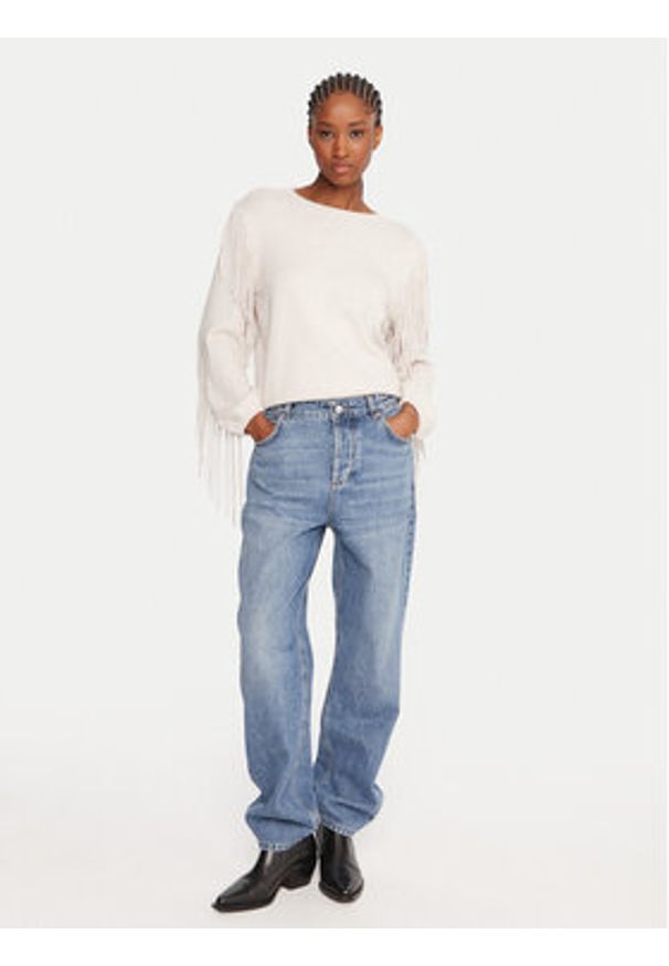 Marella Sweter Falco 2525366281000 Beżowy Regular Fit. Kolor: beżowy. Materiał: wiskoza