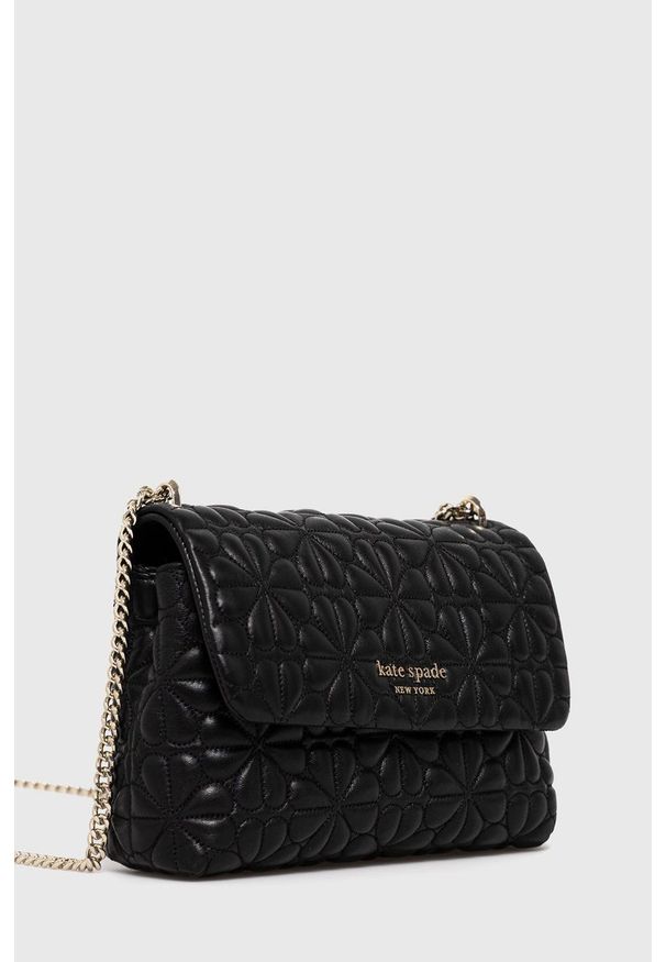 Kate Spade - Torebka skórzana. Kolor: czarny. Materiał: skórzane. Rodzaj torebki: na ramię