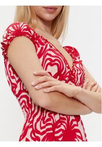 Iconique Sukienka letnia Shirley IC24-116 Czerwony Regular Fit. Kolor: czerwony. Materiał: syntetyk. Sezon: lato #3