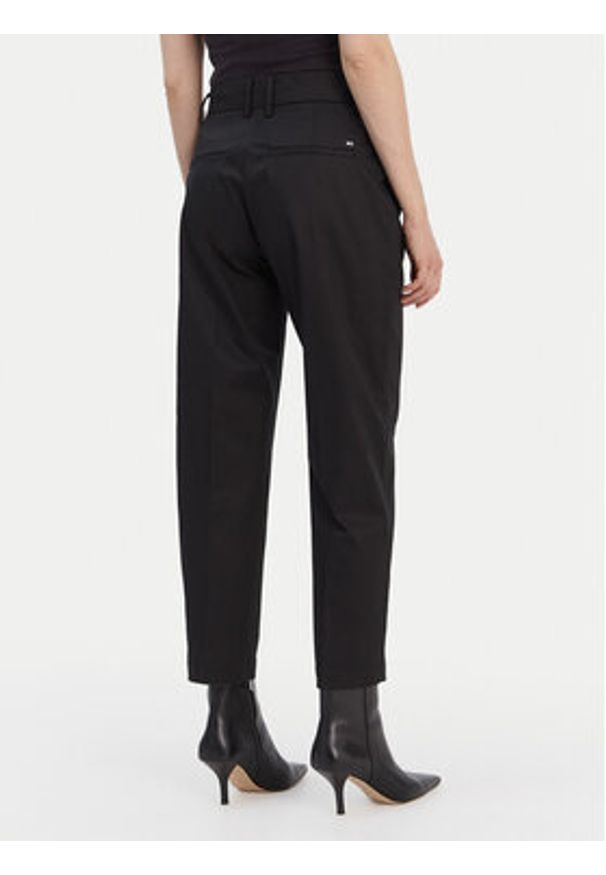 TOMMY HILFIGER - Tommy Hilfiger Chinosy WW0WW40504 Czarny Straight Fit. Kolor: czarny. Materiał: bawełna