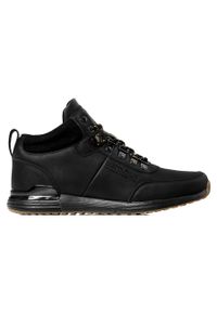 Skórzane buty męskie czarne Jogger Bustagrip. Kolor: czarny. Materiał: skóra