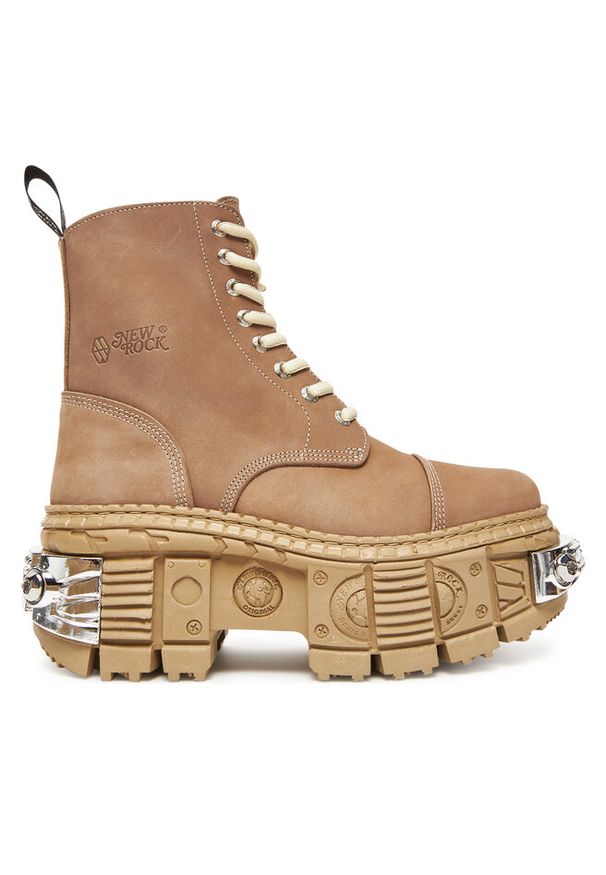 Botki NEW ROCK. Kolor: brązowy. Styl: rockowy