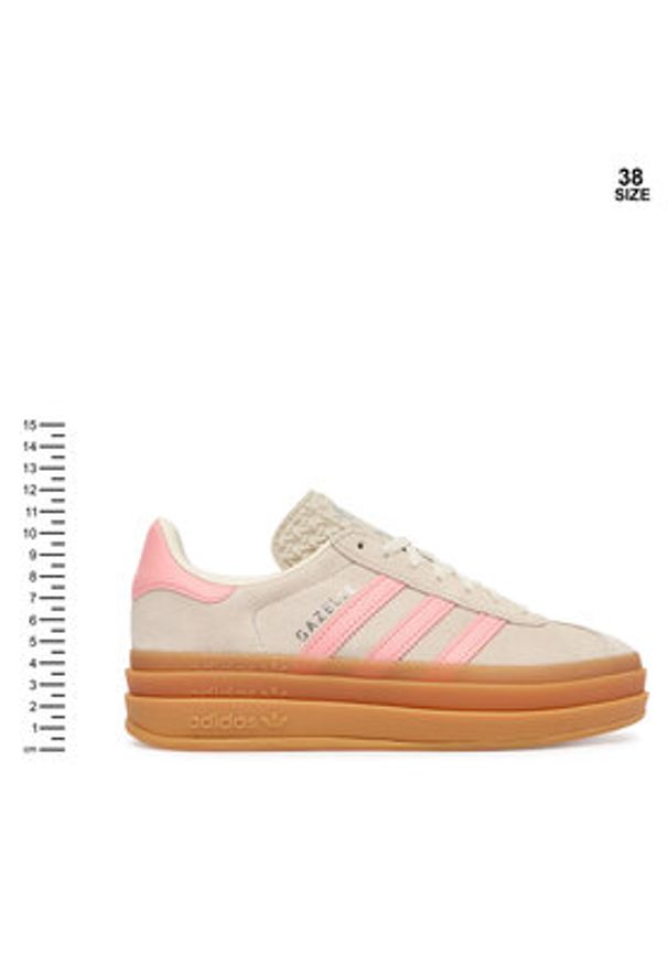 Adidas - adidas Sneakersy Gazelle Bold JQ7409 Beżowy. Kolor: beżowy. Materiał: zamsz, skóra. Model: Adidas Gazelle