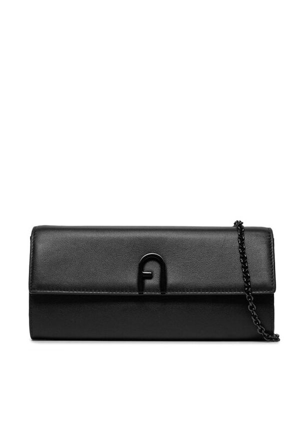 Furla Torebka Flow Mini Crossbody Clut WE00518BX2045O60001020 Czarny. Kolor: czarny. Materiał: skórzane
