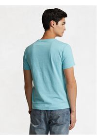 Polo Ralph Lauren T-Shirt 710671438365 Niebieski Custom Slim Fit. Typ kołnierza: polo. Kolor: niebieski. Materiał: bawełna #3