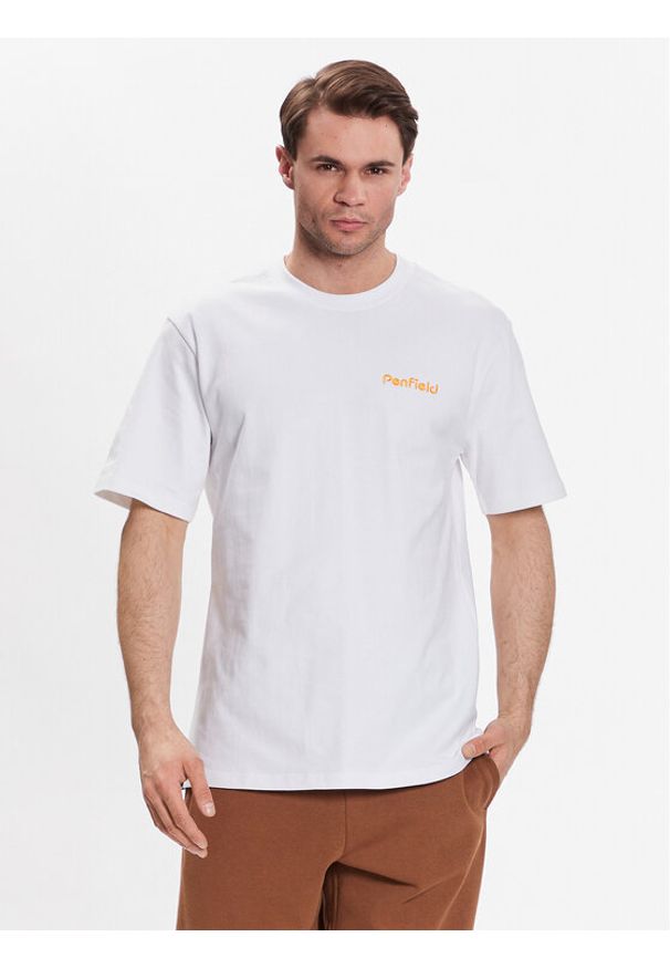 Penfield T-Shirt PFD0340 Biały Regular Fit. Kolor: biały. Materiał: bawełna