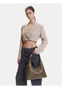 Calvin Klein Torebka Hardware Strap Hobo Shoulder Bag K60K613031 Brązowy. Kolor: brązowy. Materiał: skórzane #4