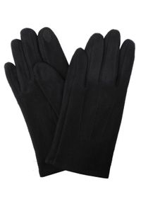 EM Men's Accessories - Delikatne i Wygodne Rękawiczki z Wełną - Męskie - Czarne. Kolor: czarny. Materiał: poliester, wełna, wiskoza. Wzór: aplikacja. Sezon: zima, jesień #1