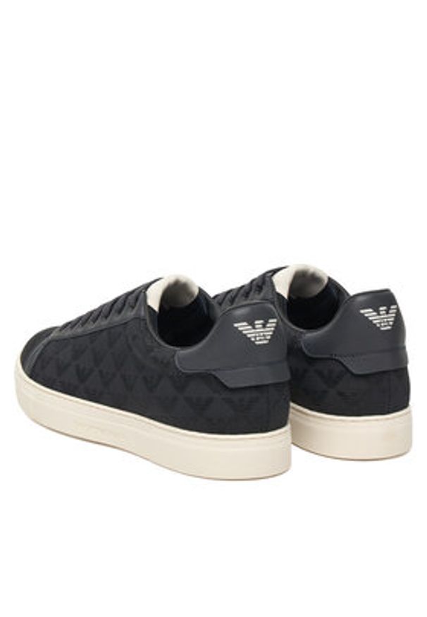 Emporio Armani Sneakersy EM003843 Granatowy. Kolor: niebieski. Materiał: skóra