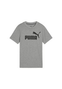 Puma - Młodzieżowa koszulka ESS z logo No. 1 PUMA Medium Gray Heather. Kolor: szary. Materiał: guma. Wzór: nadruk