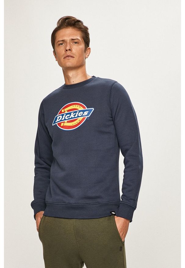 Dickies - Bluza. Okazja: na co dzień. Kolor: niebieski. Materiał: dzianina. Wzór: nadruk. Styl: casual