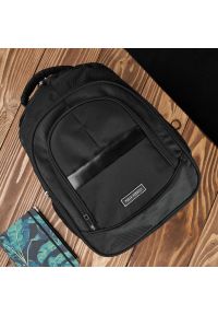 PAOLO PERUZZI - Paolo Peruzzi Plecak męski do pracy do szkoły czarny na laptopa T-120-BL. Kolor: czarny #1