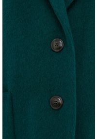 TwinSet - Twinset - Płaszcz wełniany. Okazja: na co dzień. Kolor: zielony. Materiał: wełna. Styl: klasyczny, casual