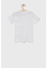 Hype T-shirt bawełniany dziecięcy kolor biały gładki. Okazja: na co dzień. Kolor: biały. Materiał: bawełna. Wzór: gładki. Styl: casual