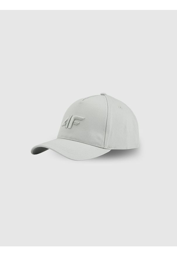 4f - 4F Czapka z daszkiem strapback męska - kremowa S/M (58cm). Kolor: beżowy. Materiał: materiał, bawełna. Styl: casual