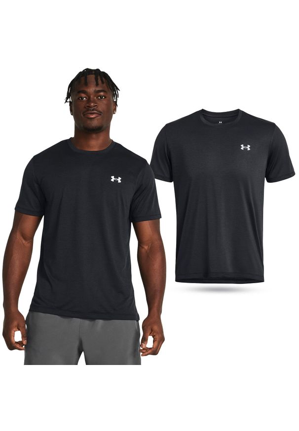 Under Armour - Koszulka fitness męska UNDER ARMOUR 1382582 z krótkim rękawem. Kolor: czarny. Długość rękawa: krótki rękaw. Długość: krótkie. Sport: fitness