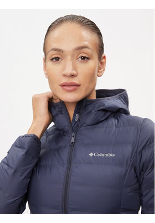 columbia - Columbia Kurtka puchowa Down Long Jacket 1859672 Granatowy Regular Fit. Kolor: niebieski. Materiał: bawełna