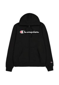 Bluza męska Champion Full Zip Hoodie. Typ kołnierza: kaptur. Kolor: czarny. Materiał: bawełna, dresówka