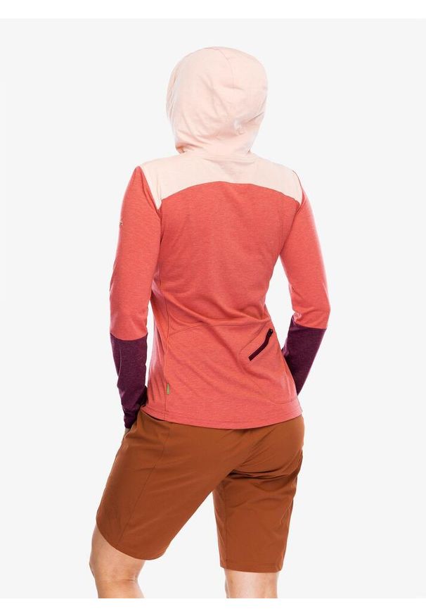 Bluza z kapturem damska Vaude Tremalzo LS Shirt. Typ kołnierza: kaptur. Kolor: czerwony