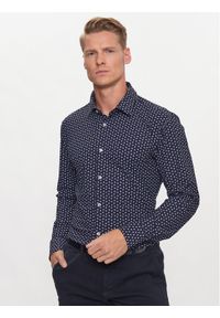 BOSS - Boss Koszula P-Hank-S-Kent-C1-222 50496754 Granatowy Slim Fit. Typ kołnierza: kołnierzyk klasyczny. Kolor: niebieski. Materiał: syntetyk