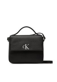 Calvin Klein Jeans Torebka Minimal Monogram Boxy Flap Cb19 K60K610330 Czarny. Kolor: czarny. Materiał: skórzane