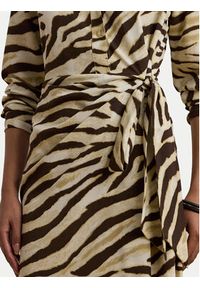 Lauren Ralph Lauren - LAUREN RALPH LAUREN Sukienka koszulowa 200970833001 Beżowy Regular Fit. Kolor: beżowy. Materiał: syntetyk. Typ sukienki: koszulowe