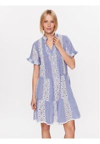 Iconique Sukienka letnia IC23 001 Fioletowy Regular Fit. Kolor: fioletowy. Materiał: bawełna. Sezon: lato