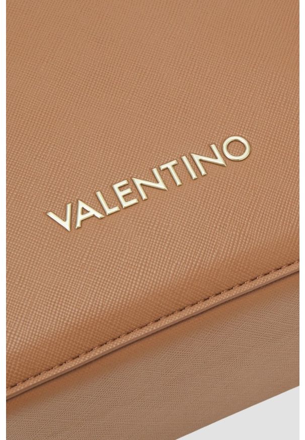 Valentino by Mario Valentino - VALENTINO Brązowa damska torebka Zero Re. Kolor: brązowy. Wzór: paski. Materiał: skórzane