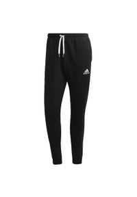 Spodnmie do piłki nożnej męskie Adidas Entrada 22 Sweat Pants. Kolor: czarny. Materiał: materiał, polar, dresówka