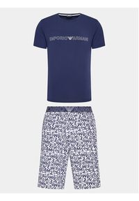 Emporio Armani Underwear Piżama 111893 3R508 98710 Granatowy Regular Fit. Kolor: niebieski. Materiał: bawełna