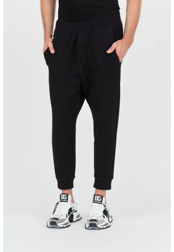 DSQUARED2 Czarne męskie spodnie Ceresio 9 Relax Dan Pant, Rozmiar XL. Kolor: czarny