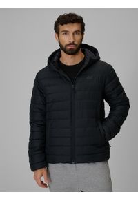 4f - 4F Kurtka z wypełnieniem syntetycznym męska - czarna 3XL. Okazja: na co dzień. Kolor: czarny. Materiał: syntetyk. Styl: casual, klasyczny #1