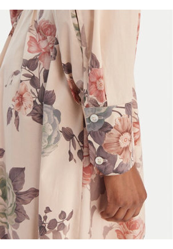 Marella Sukienka koszulowa Formica 2613221161 Beżowy Regular Fit. Kolor: beżowy. Materiał: bawełna. Typ sukienki: koszulowe