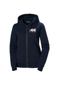 Damska rozpinana bluza z kapturem z logo Helly Hansen 2.0. Typ kołnierza: kaptur. Kolor: niebieski. Materiał: jersey