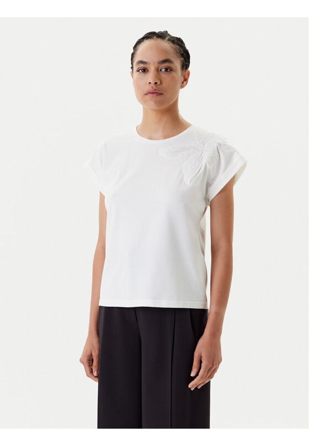 Morgan T-Shirt 251-DABANA Biały Regular Fit. Kolor: biały. Materiał: bawełna