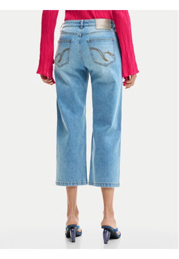 Desigual Jeansy Patch Crochet 26SWDD24 Kolorowy Straight Fit. Wzór: kolorowy
