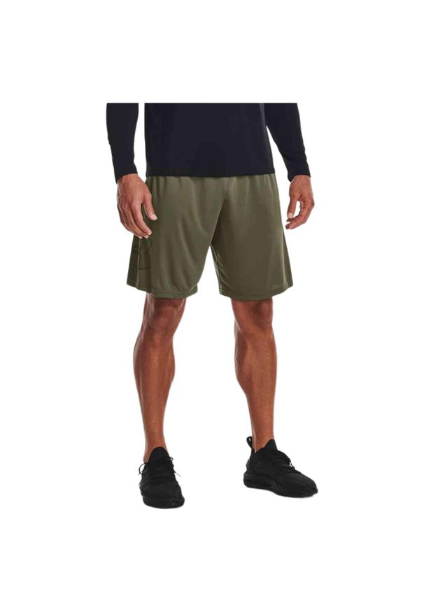 Spodenki fitness męskie Under Armour Tech Graphic. Kolor: zielony. Długość: krótkie. Sport: fitness