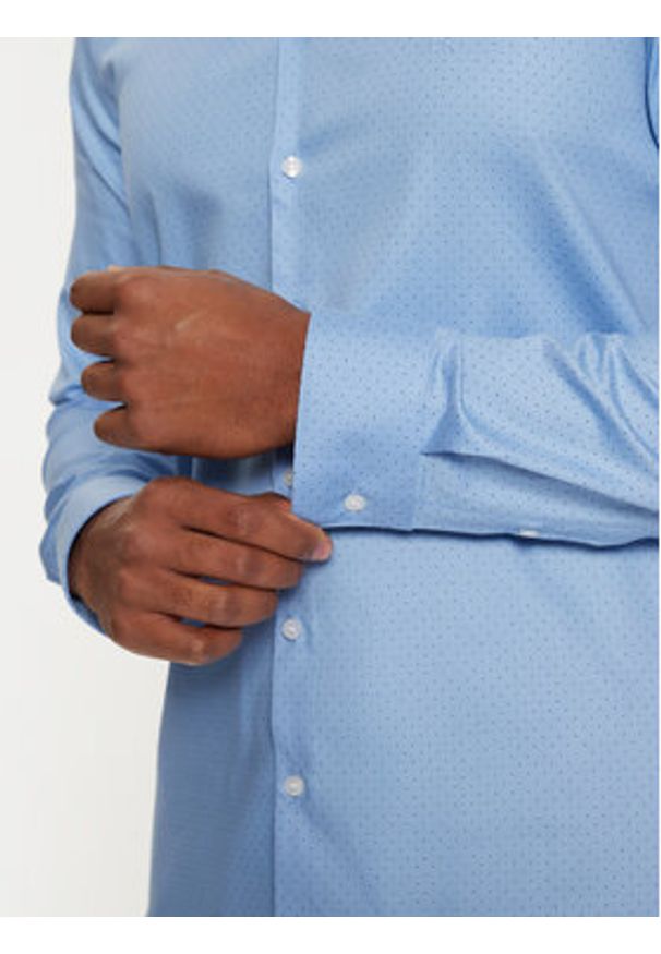 Calvin Klein Koszula K10K112946 Niebieski Slim Fit. Kolor: niebieski. Materiał: bawełna