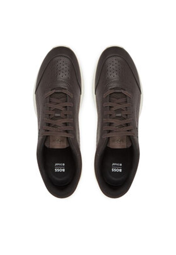 BOSS Sneakersy Titanis 50548718 Brązowy. Kolor: brązowy. Materiał: skóra