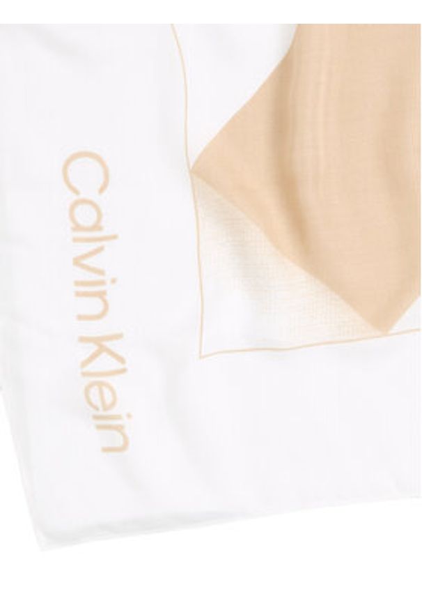 Calvin Klein Chusta K60K613232 Beżowy. Kolor: beżowy. Materiał: materiał
