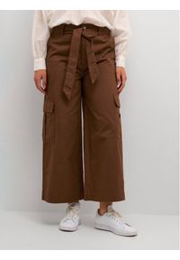 Kaffe Spodnie materiałowe Jumper 10507581 Brązowy Regular Fit. Kolor: brązowy. Materiał: bawełna