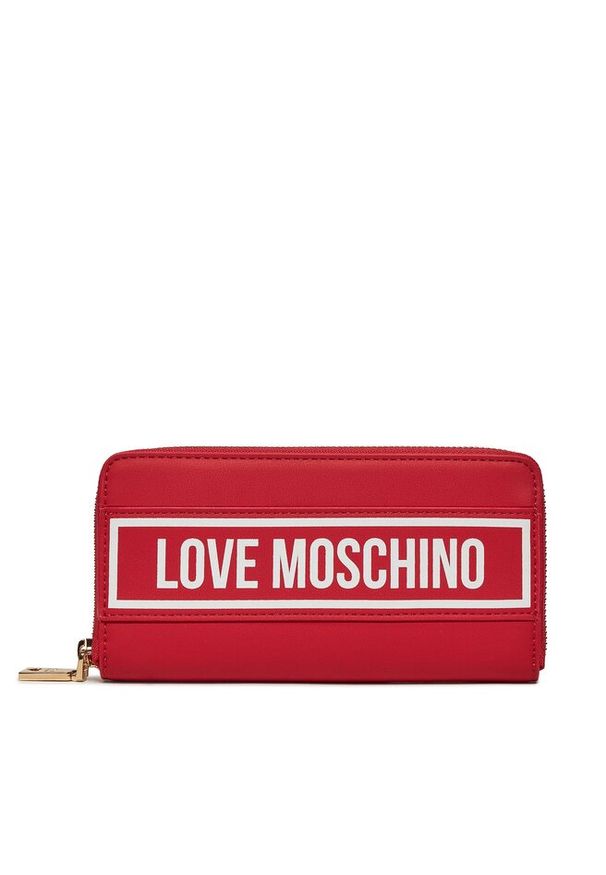 Love Moschino - Duży Portfel Damski LOVE MOSCHINO. Kolor: czerwony