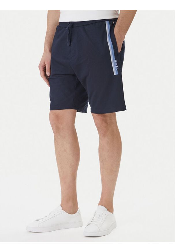BOSS Szorty sportowe Authentic 50554778 Granatowy Regular Fit. Kolor: niebieski. Materiał: bawełna. Styl: sportowy