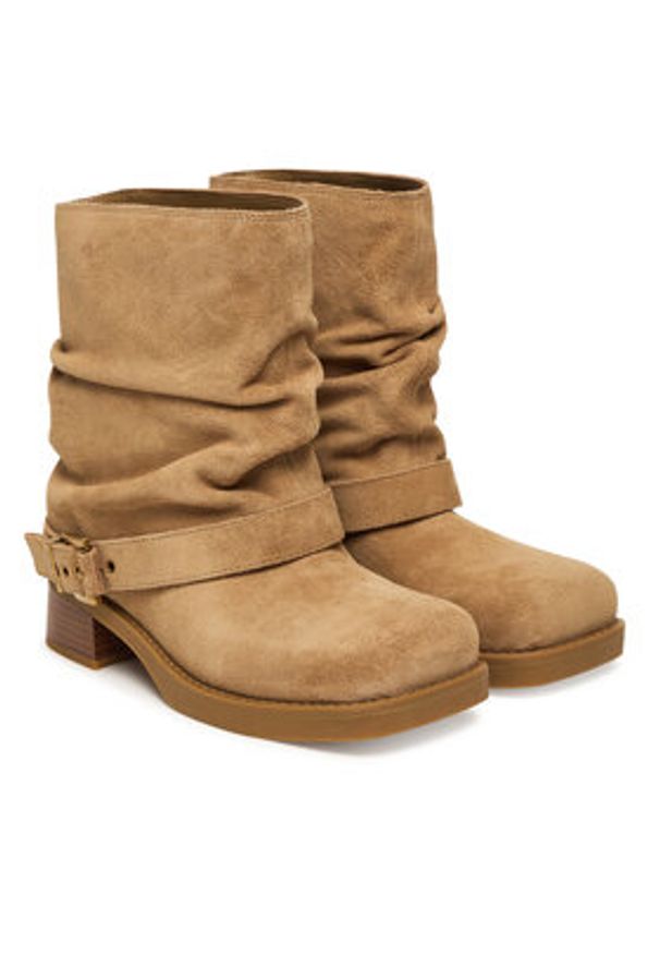 MICHAEL Michael Kors Botki Colby 40F5COFE5S Beżowy. Kolor: beżowy. Materiał: zamsz, skóra