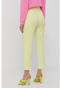 Pinko spodnie damskie kolor zielony fason cygaretki high waist. Stan: podwyższony. Kolor: zielony. Materiał: tkanina #4