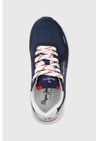 Pepe Jeans sneakersy dziecięce kolor granatowy. Nosek buta: okrągły. Zapięcie: sznurówki. Kolor: niebieski. Materiał: guma #2