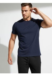 Sinsay - Koszulka - granatowy. Kolor: niebieski. Materiał: bawełna