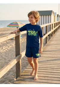 Sinsay - Szorty kąpielowe z nadrukiem - granatowy. Kolor: niebieski. Wzór: nadruk #1