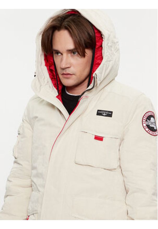 Aeronautica Militare Kurtka zimowa 232AB2110CT3160 Écru Regular Fit. Materiał: bawełna. Sezon: zima
