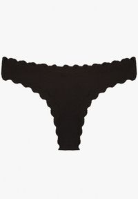 Renee - Czarne Prążkowane Majtki Stringi z Bawełny Ilweda. Kolor: czarny. Materiał: prążkowany, bawełna #2